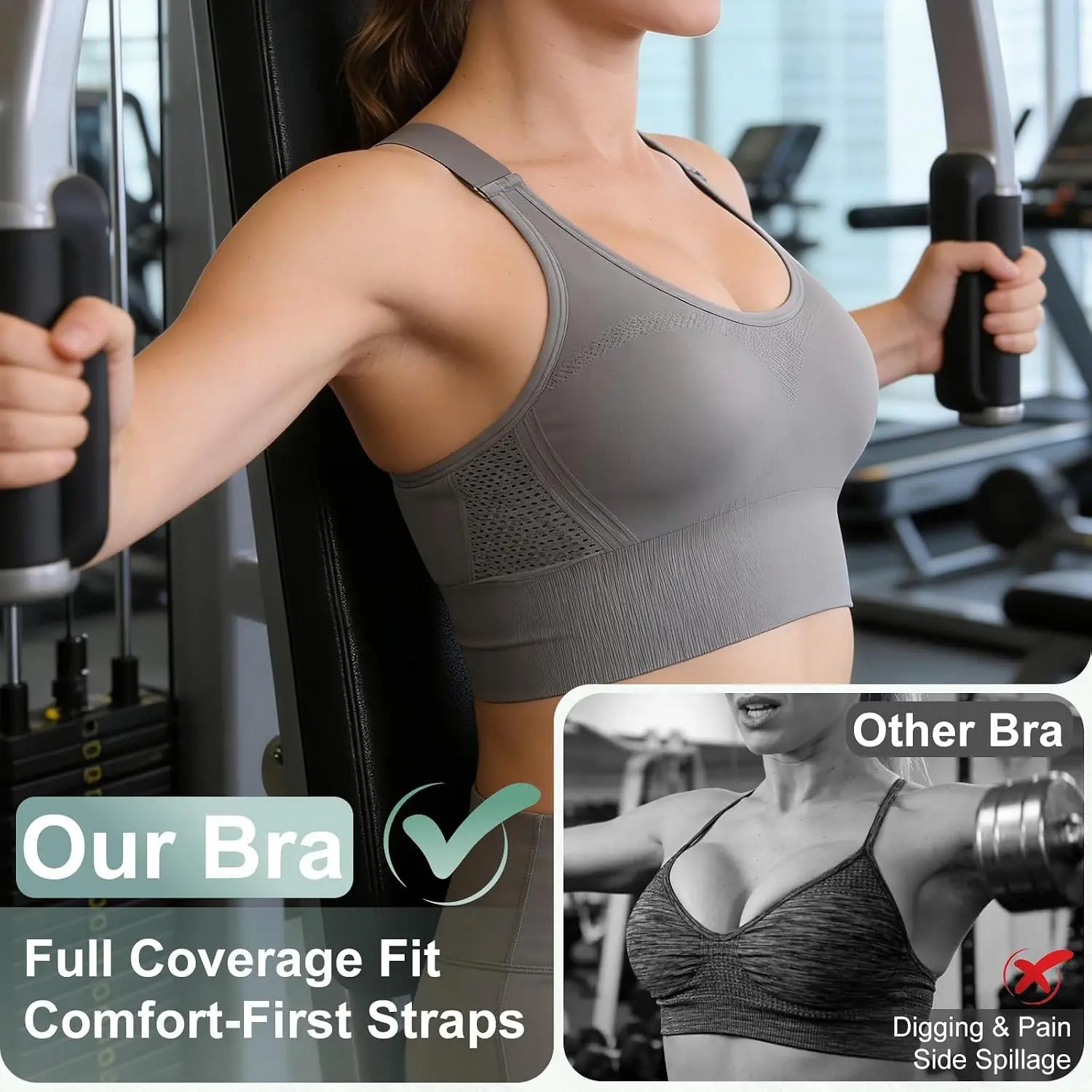 Adjustable Sports Bras for Women High Support