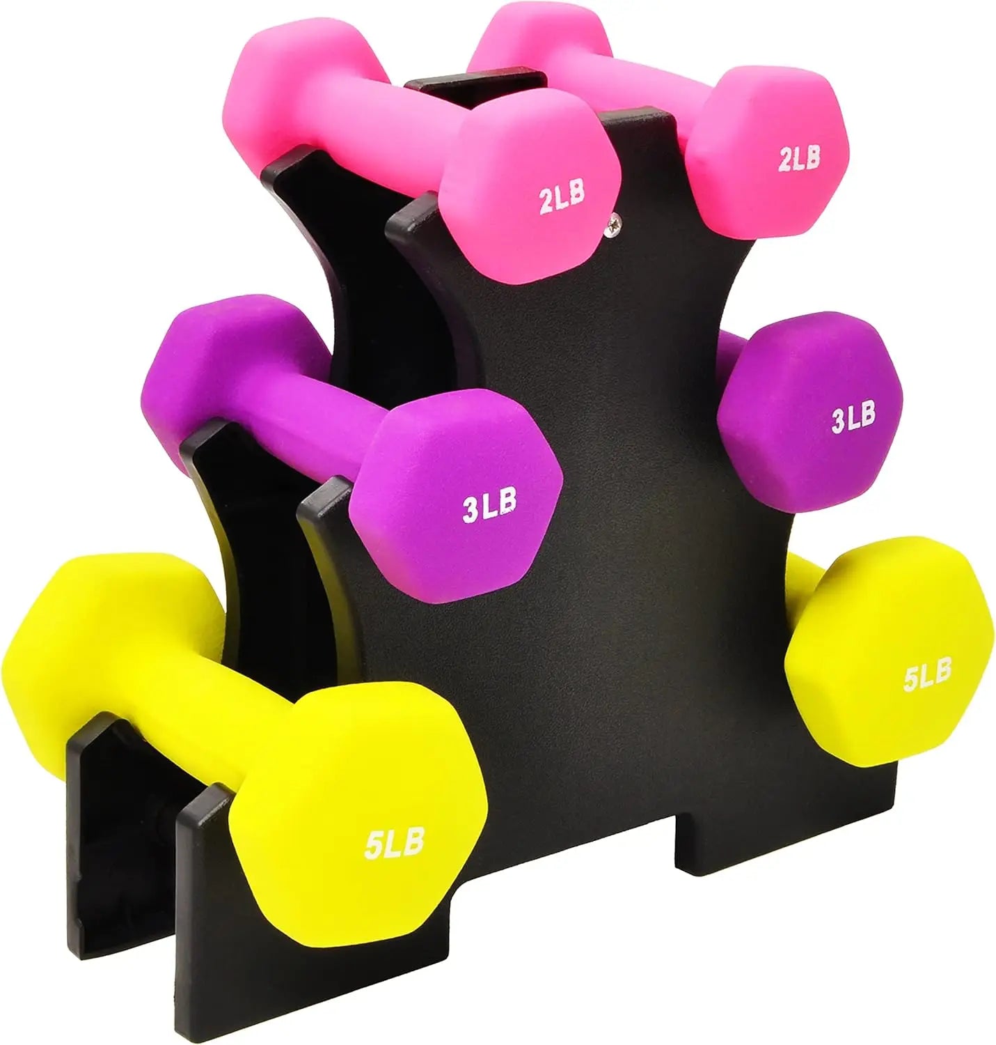 6-Piece Neoprene Dumbbell Set with Stand