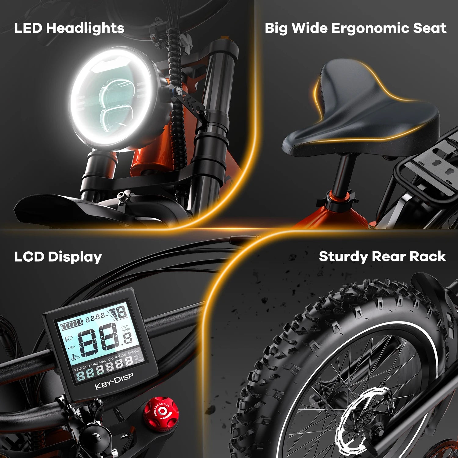 20” Fat Tire 2000W Peak Motor Luxury ebike