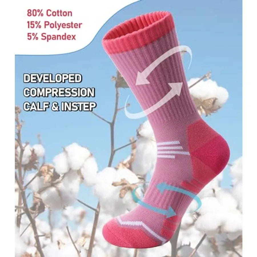 Women's Crew Compression Thick Cushioned Socks