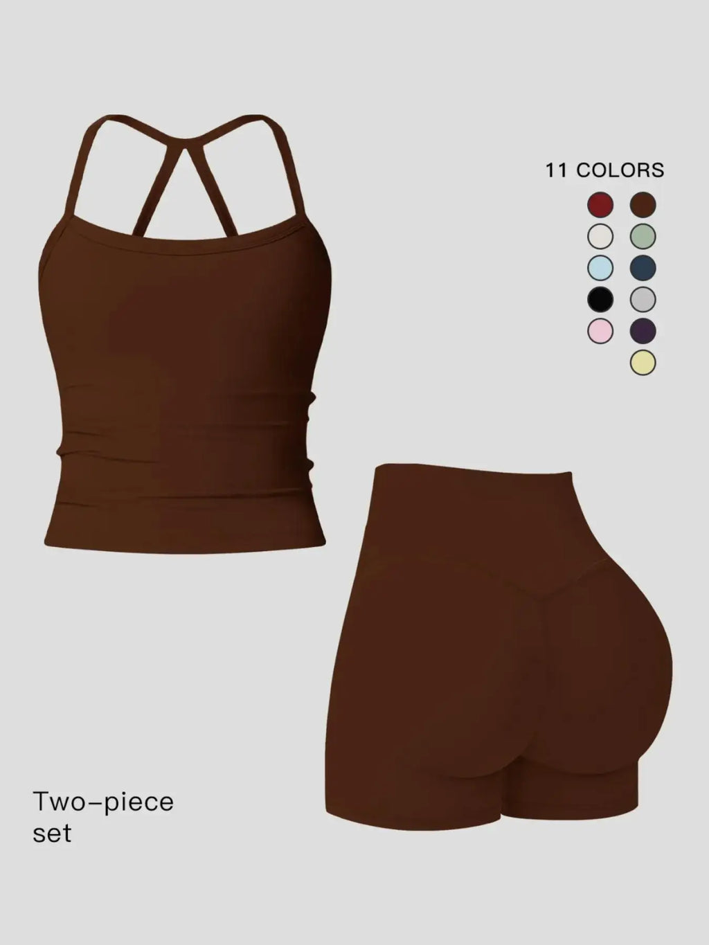 Tracksuit Backless Cami  High Waist Butt Lifting Shorts