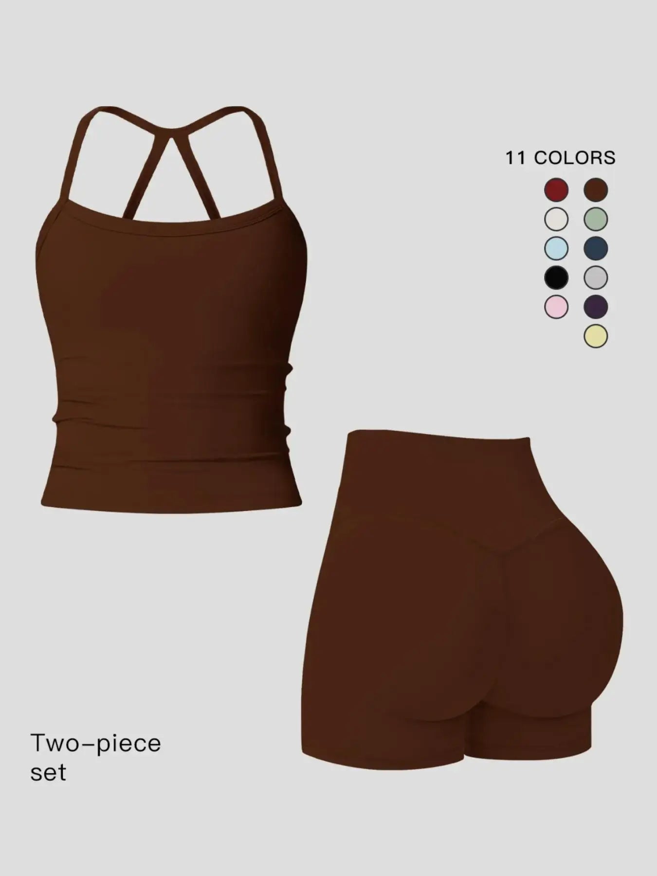 Tracksuit Backless Cami  High Waist Butt Lifting Shorts