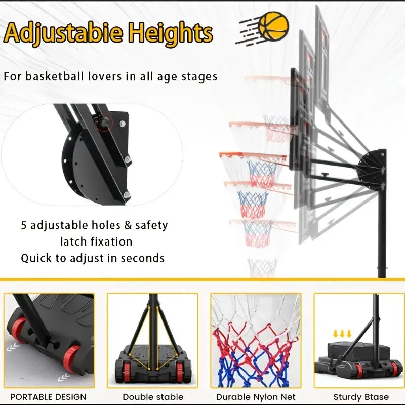 Outdoor Basketball Hoop/Backboard 5.5-9.5 Feet