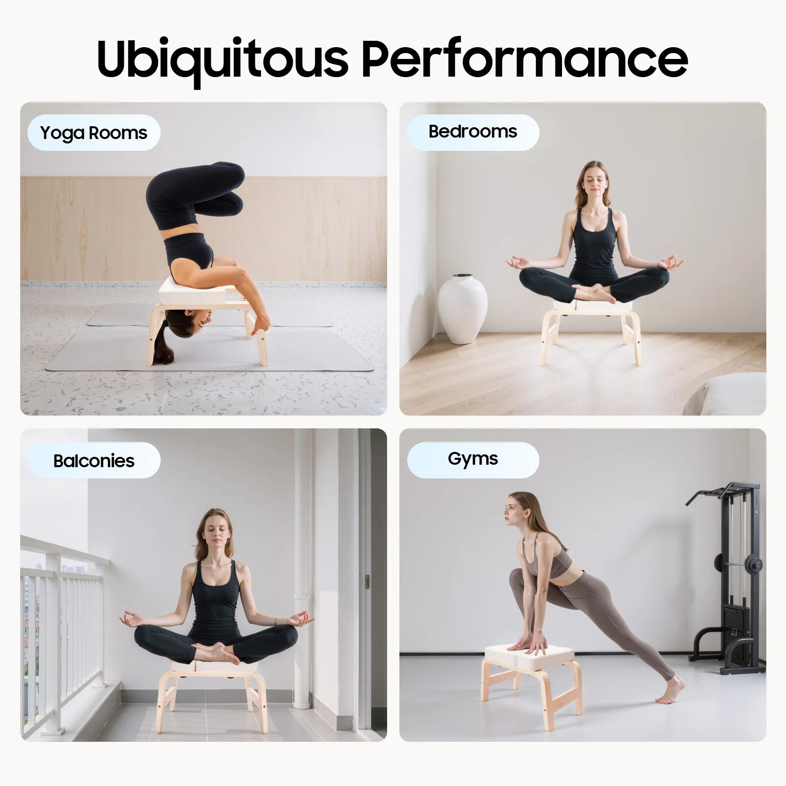 Wood Yoga Headstand Bench Stool