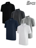 5 Pack Mens Golf Shirt Short Sleeve