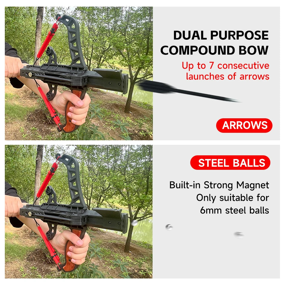 7-shot Archery and Steel Ball Dual-purpose Bow