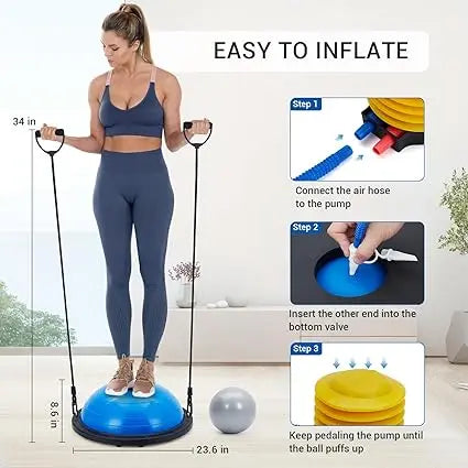60Cm Balance Ball Trainer with Non-Slip Base