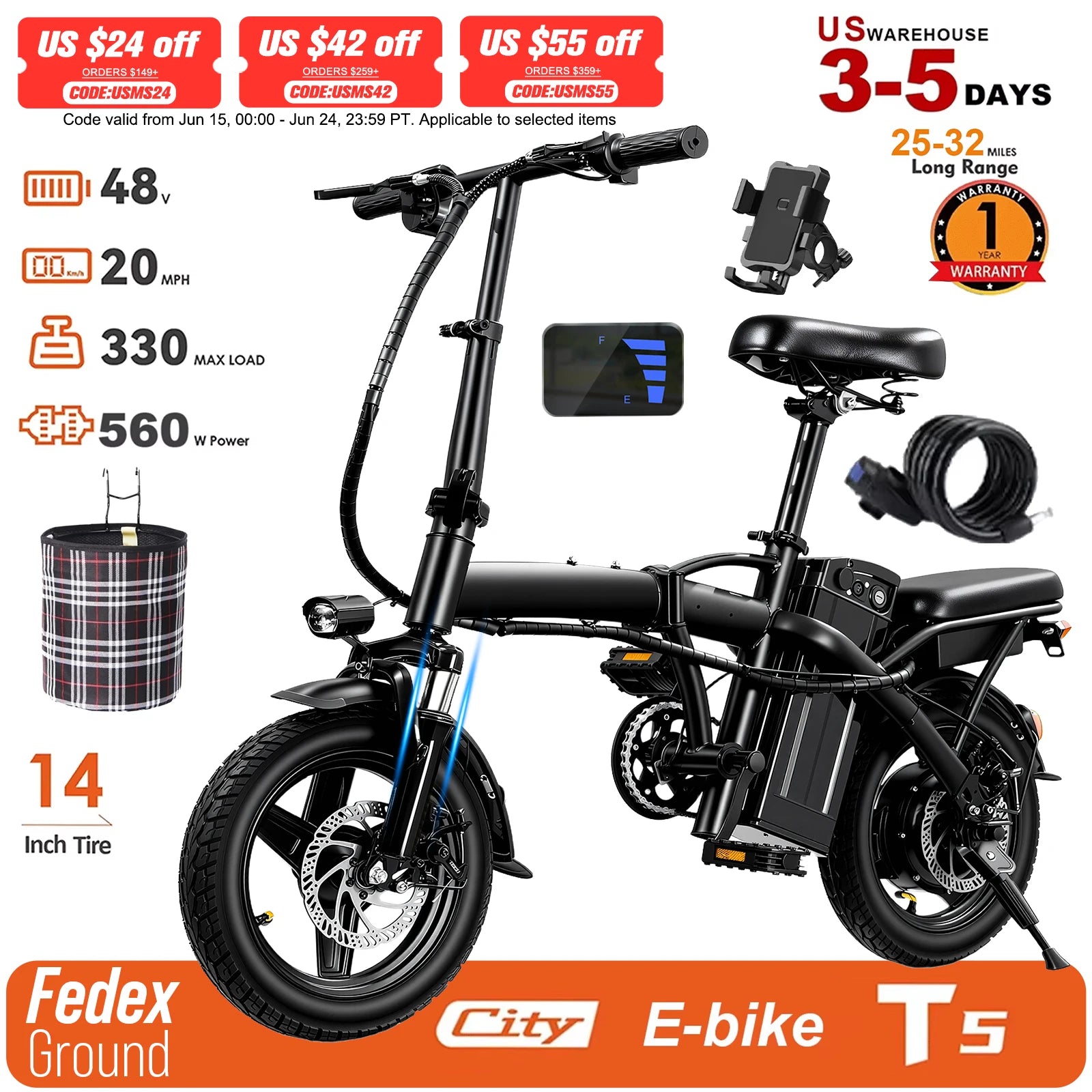 Adult Electric Bike,560W Motor