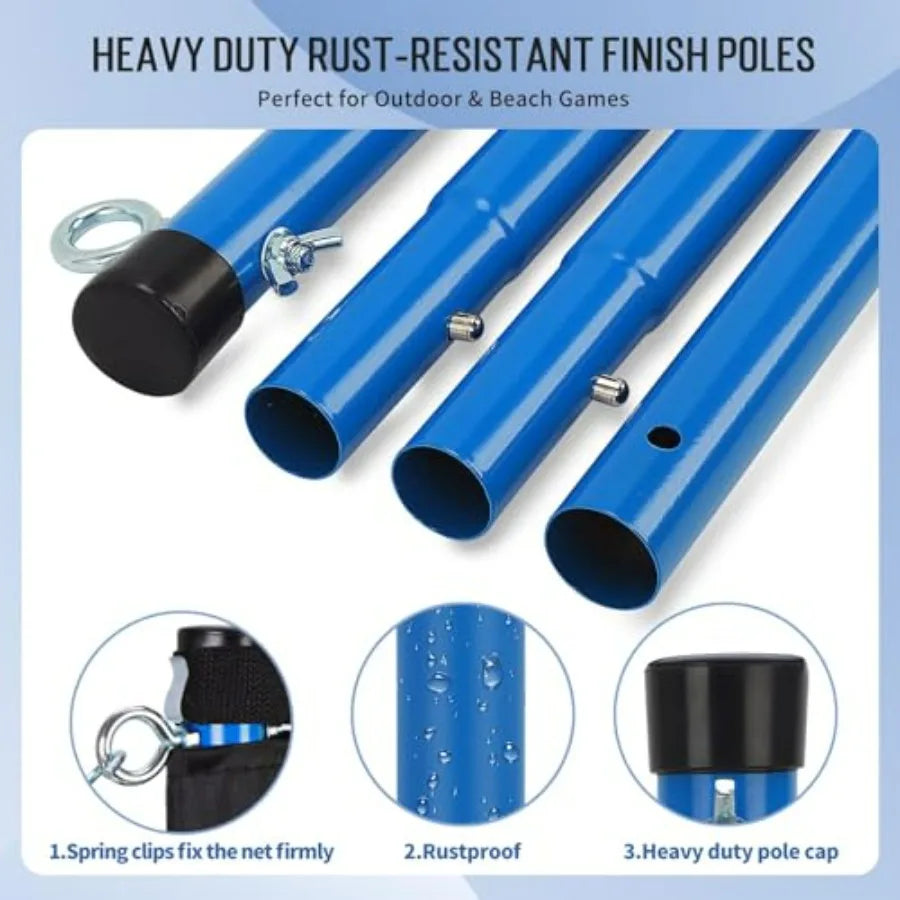 Portable Volleyball and Badminton Combo Net Set