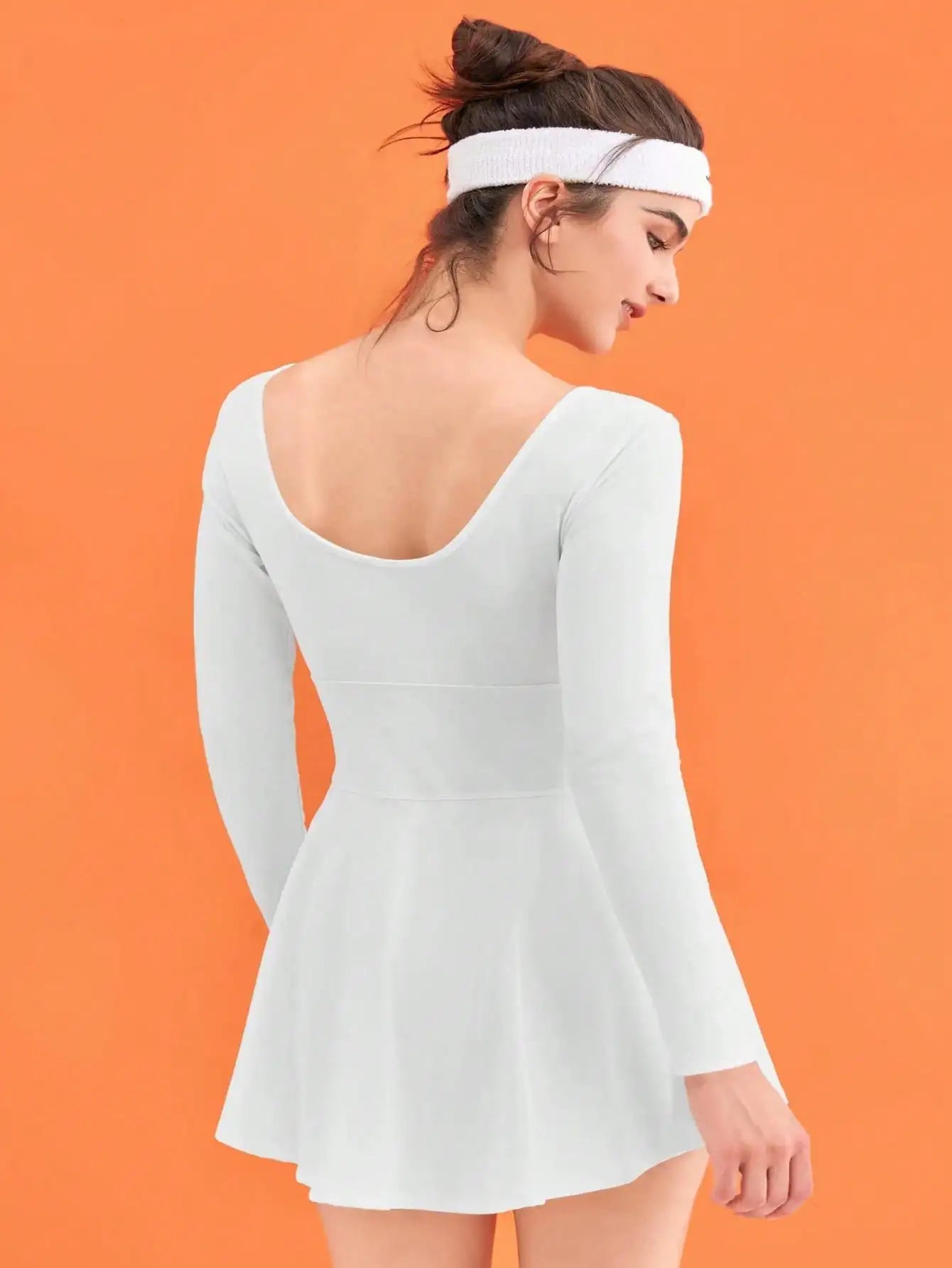 Women Slim High Stretch Tennis Dress LS