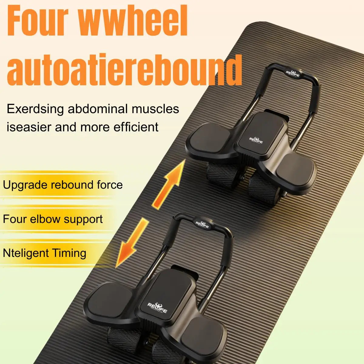 2 in 1 Ab Wheel Roller with Elbow Support