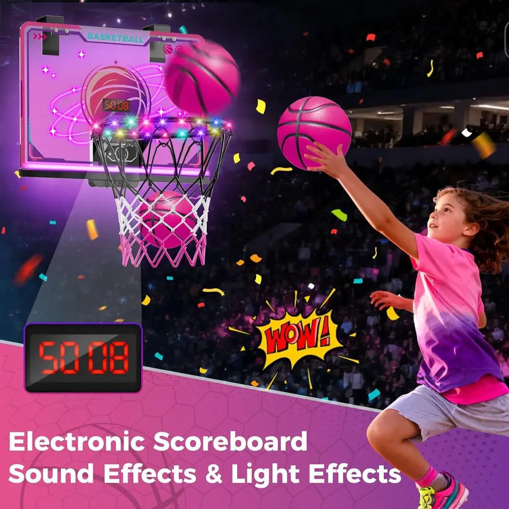 Indoor LED Basketball Hoop with 7 Color Lights