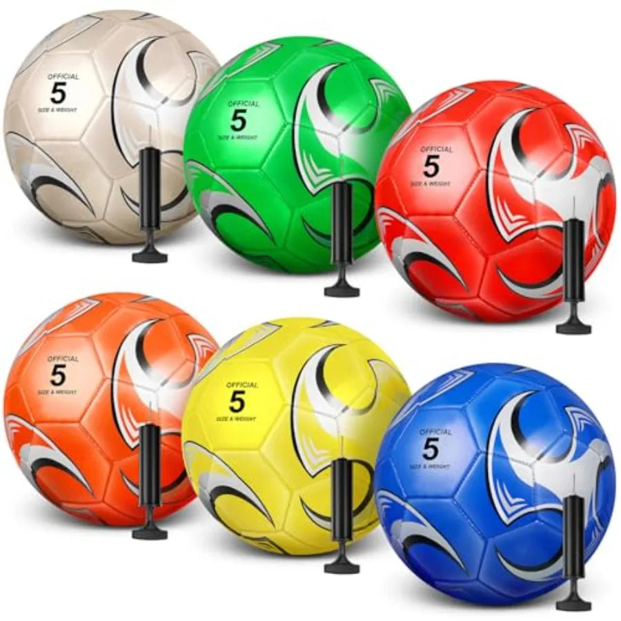 3 Deflated Soccer Balls with Pump