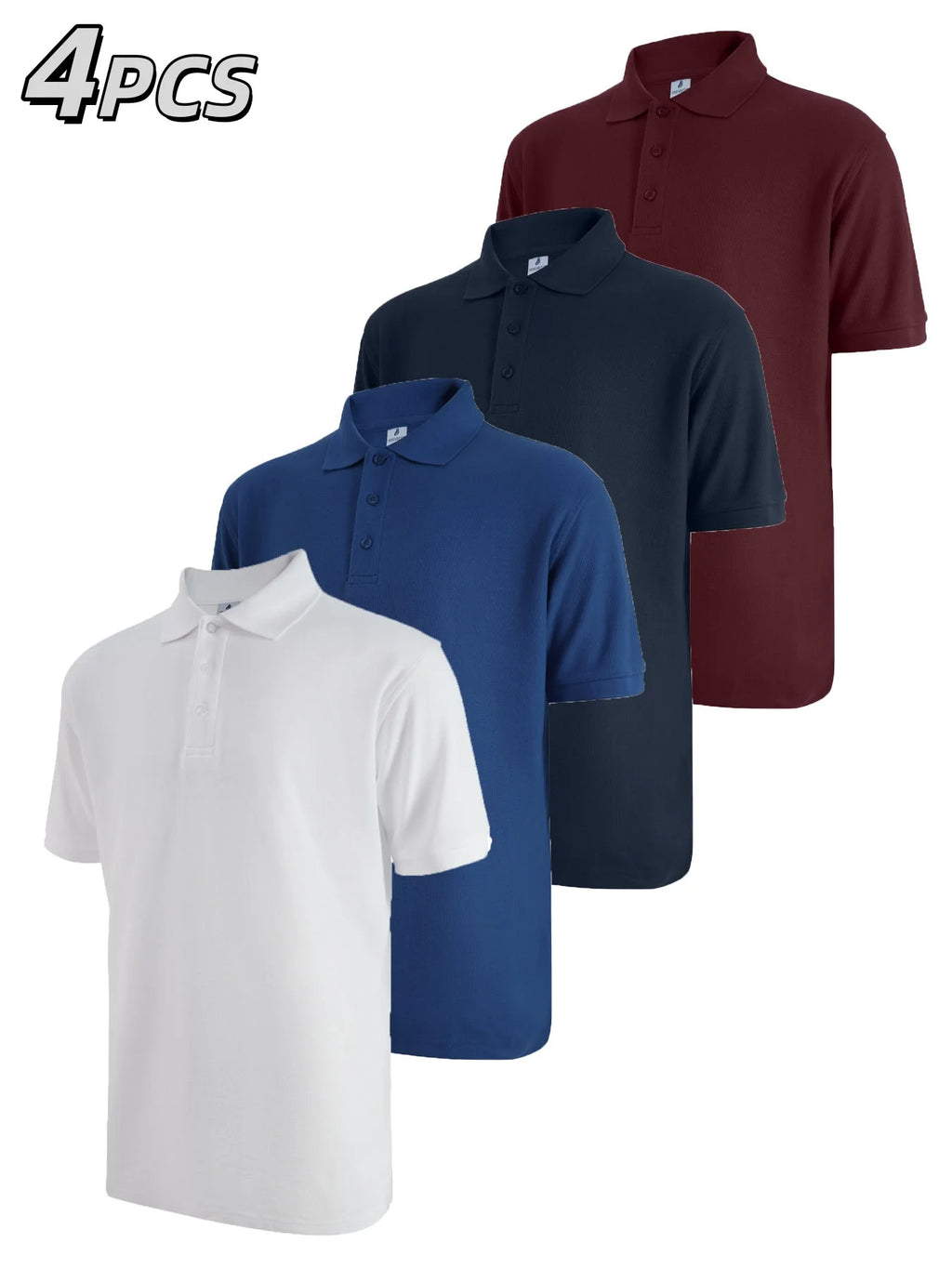 4 Pack Mens Golf Shirt Short Sleeve