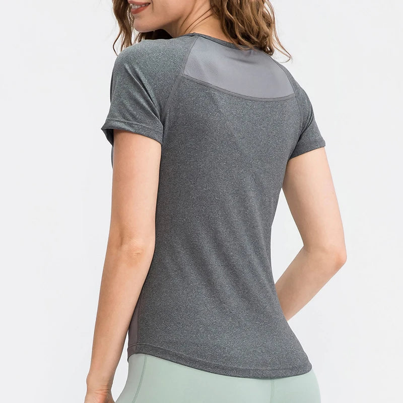 Women Yoga Top Short Sleeve