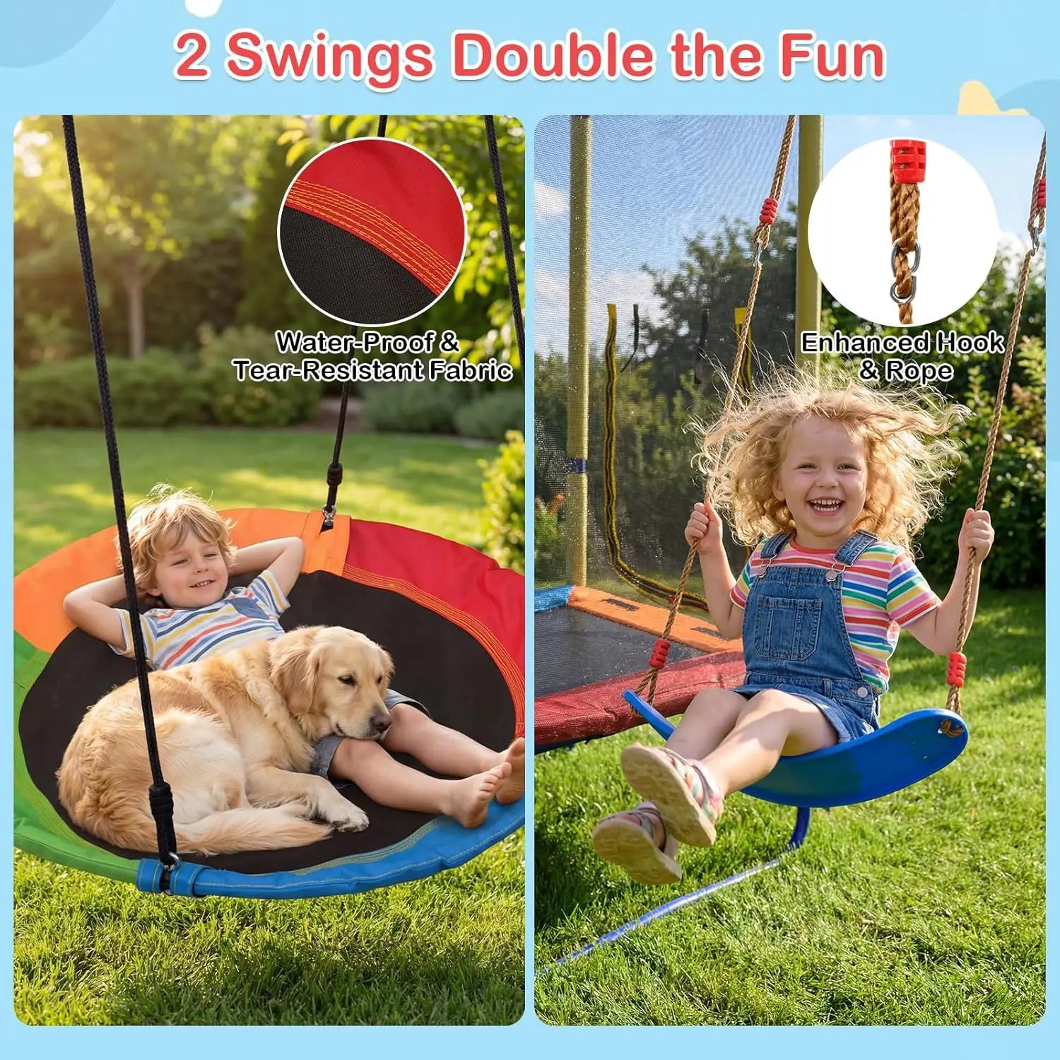 6 in 1 Swing Sets for Backyard