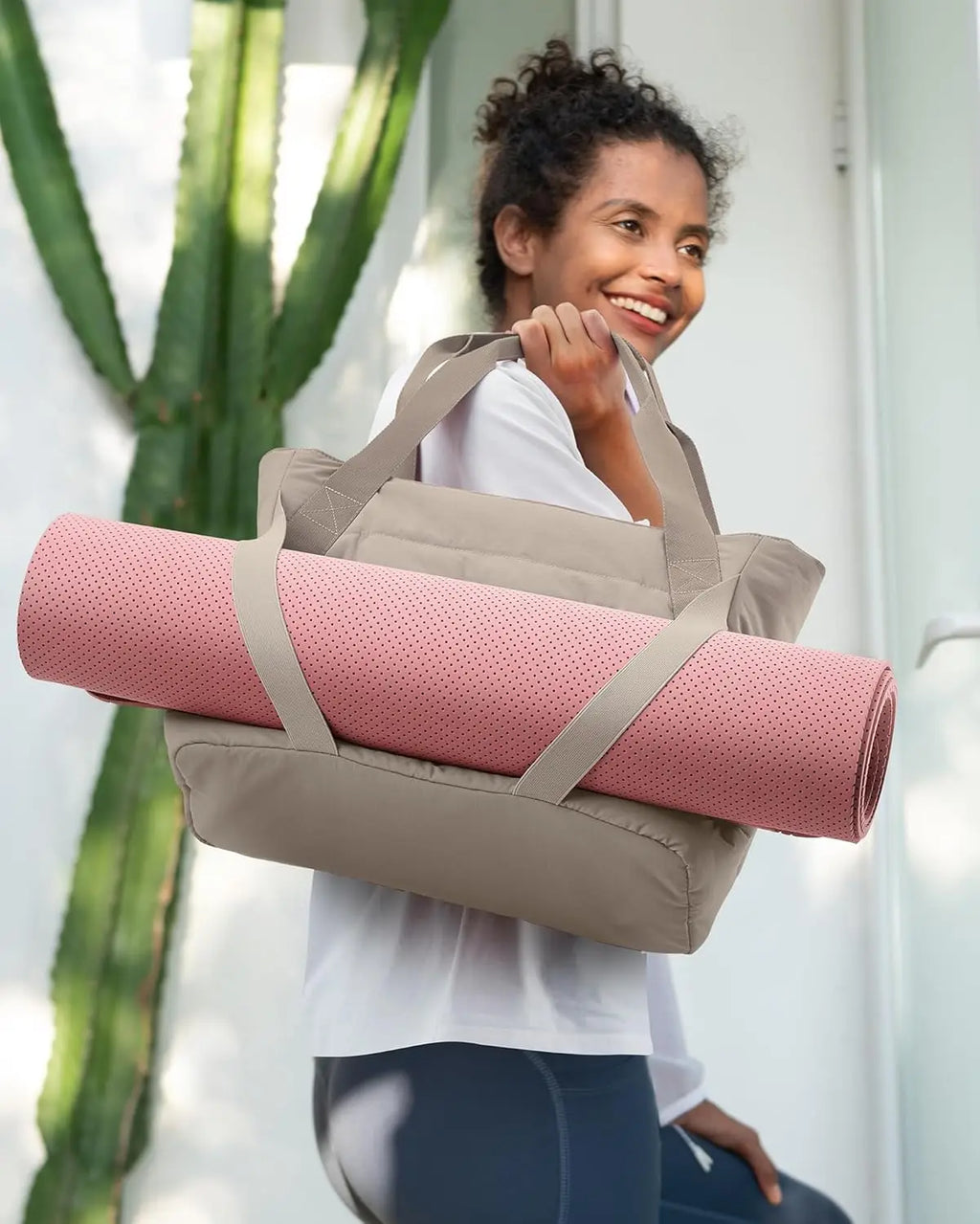 Quilted Tote Bag  Yoga Mat Straps
