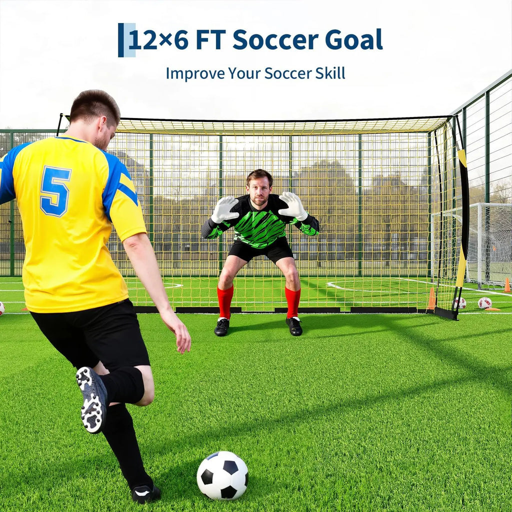 12x6ft Portable Soccer Goal Heavy Duty Metal
