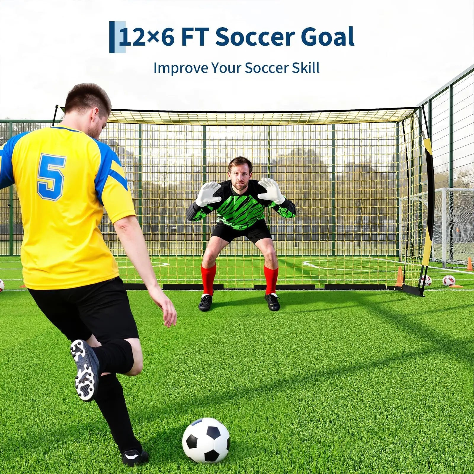 12x6ft Portable Soccer Goal Heavy Duty Metal