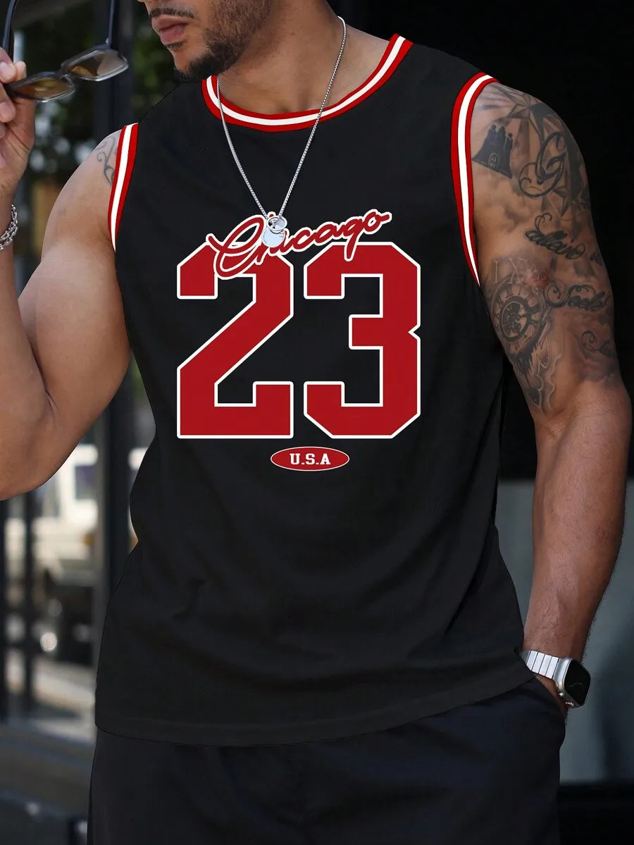 Men's  Sleeveless  Tank Top  Bold 23  Number