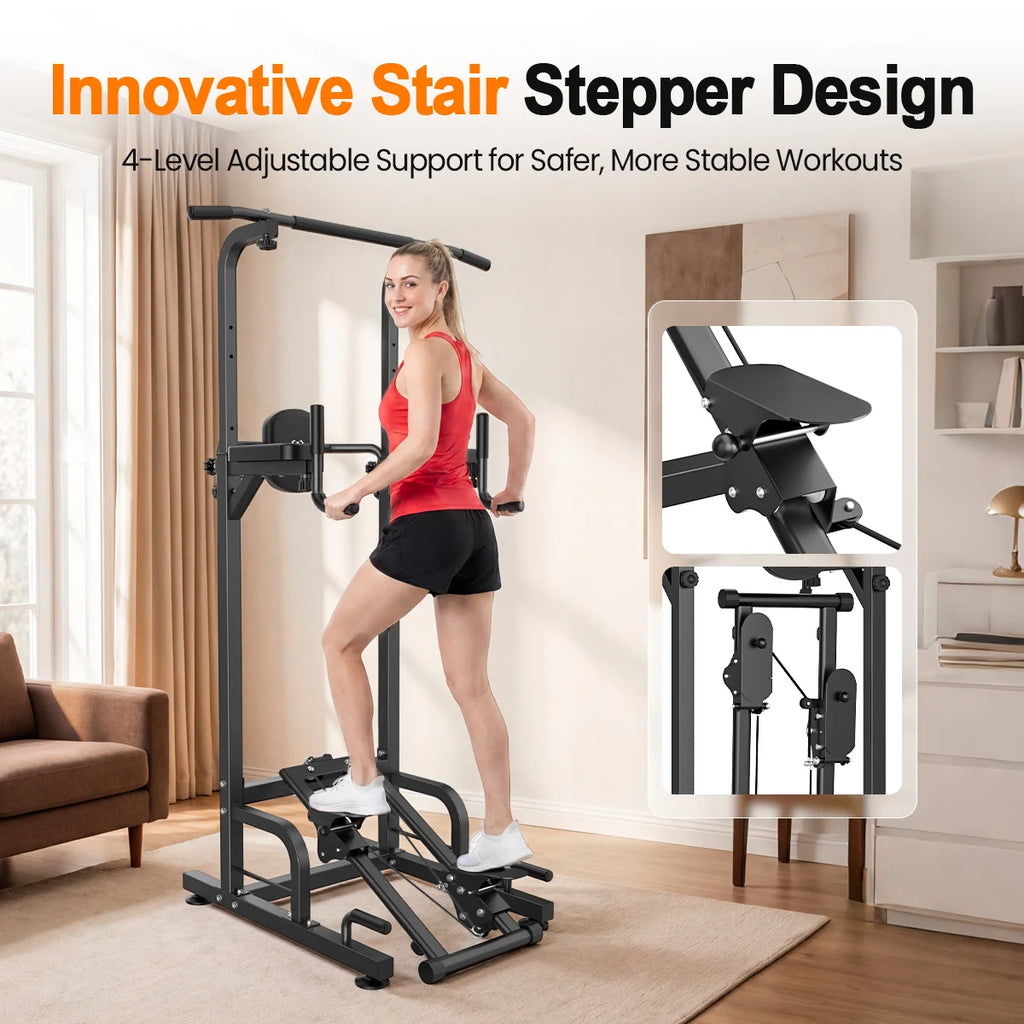Free Standing Pull Up Bar with Stepper Machine