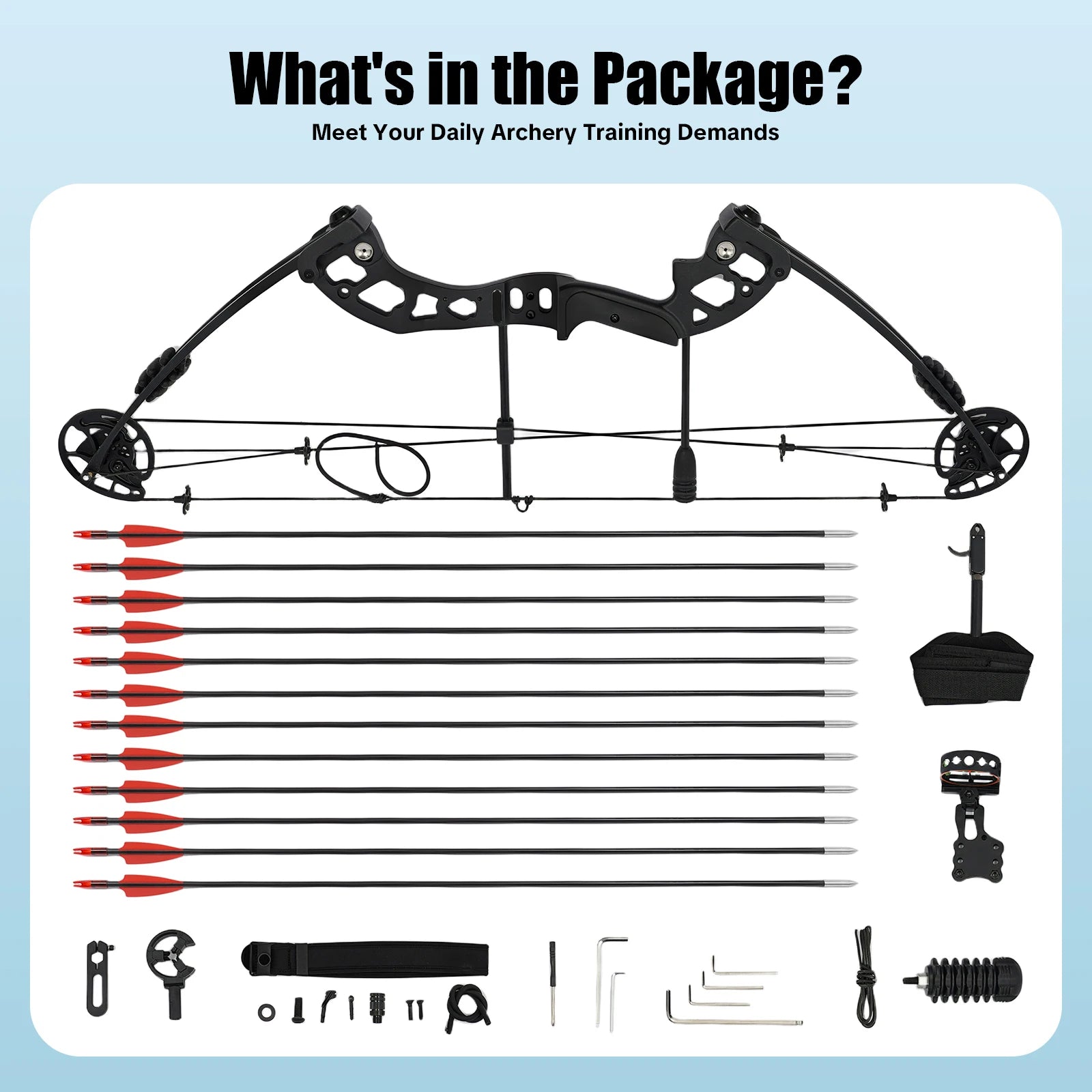 Compound Bow Hunting Kit with 12 Arrows