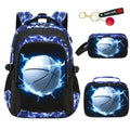4pcs Baseball Boys Backpack with Lunch Box Set