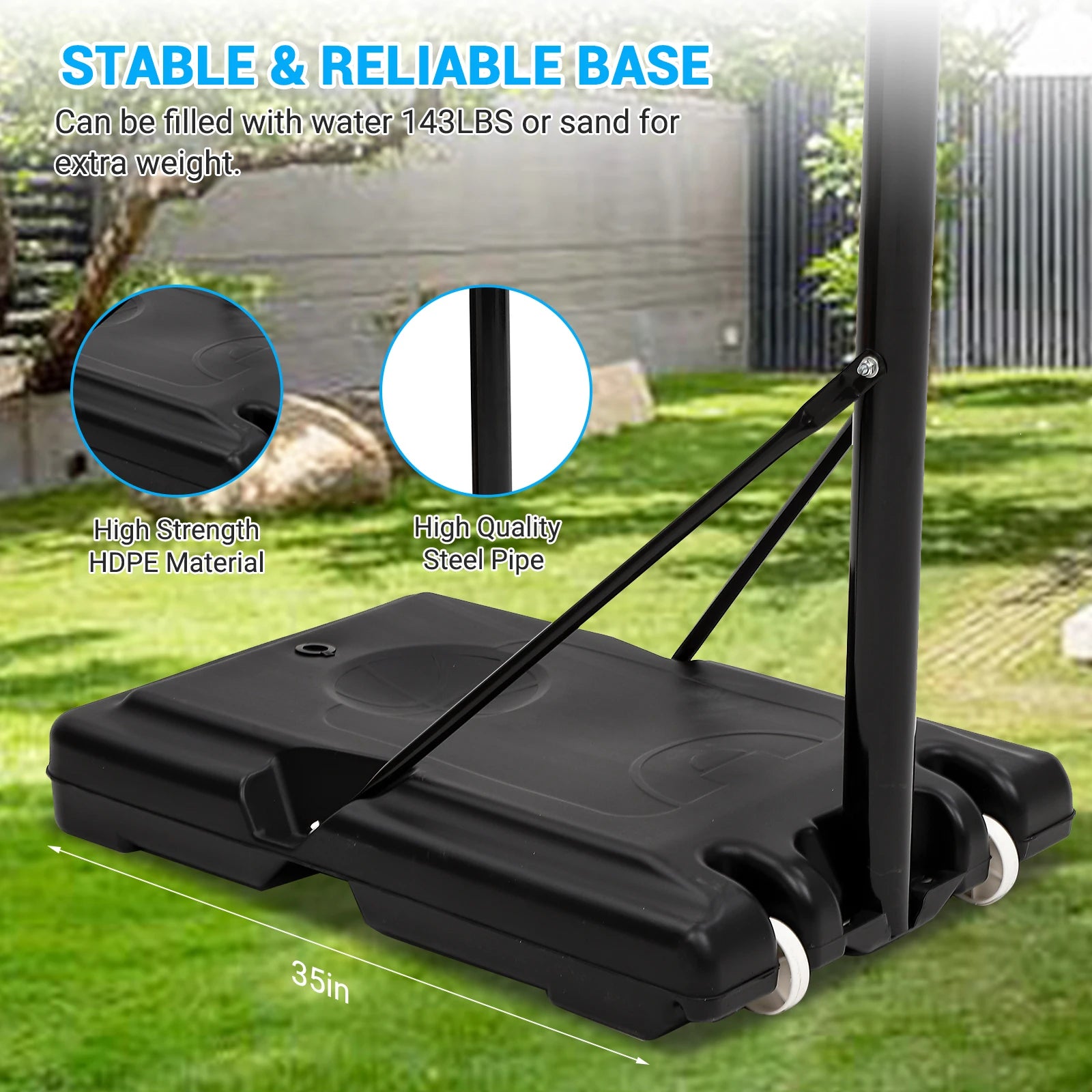 Basketball Hoop Outdoor 5.2ft-10ft