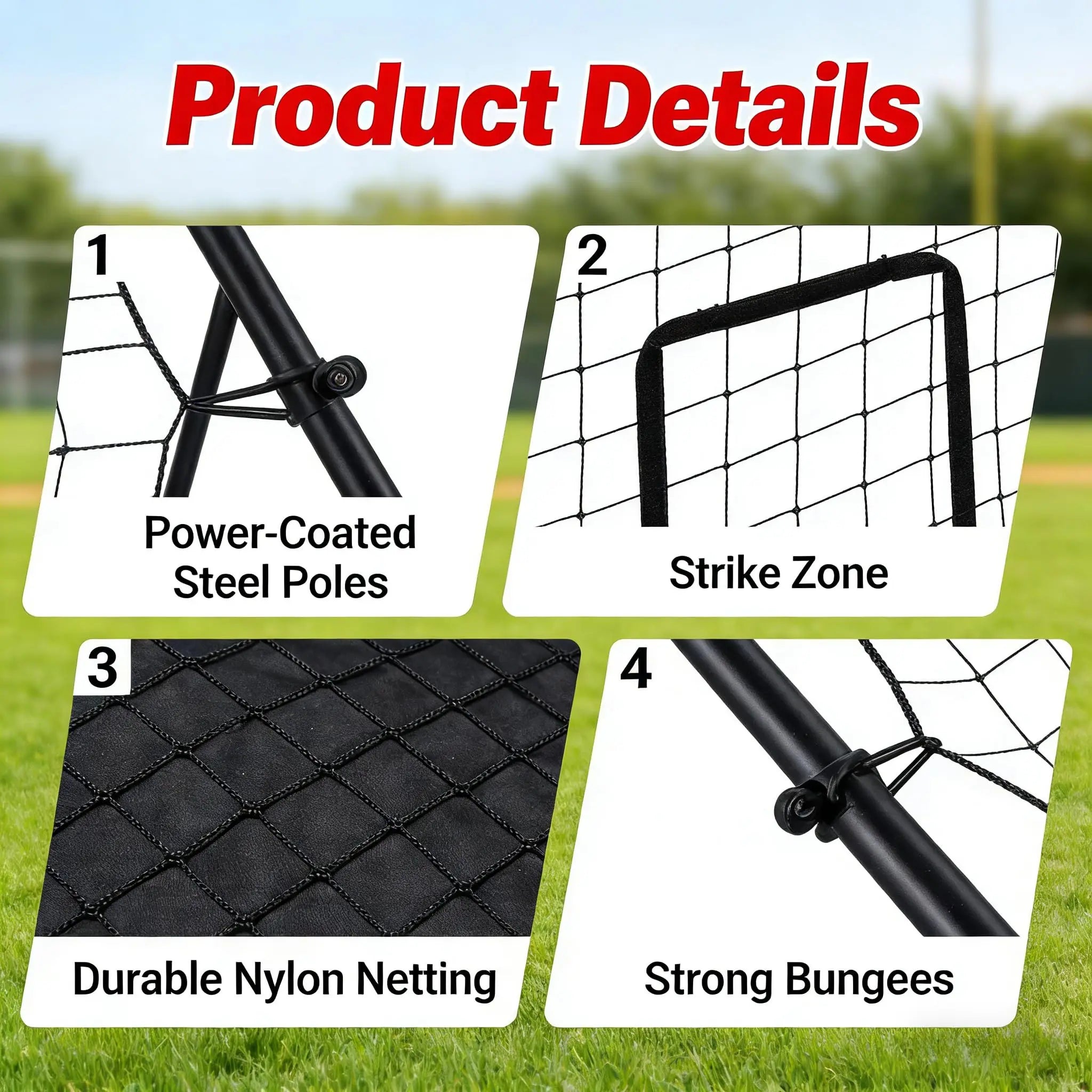 Softball Baseball Back Net - 6 x 4