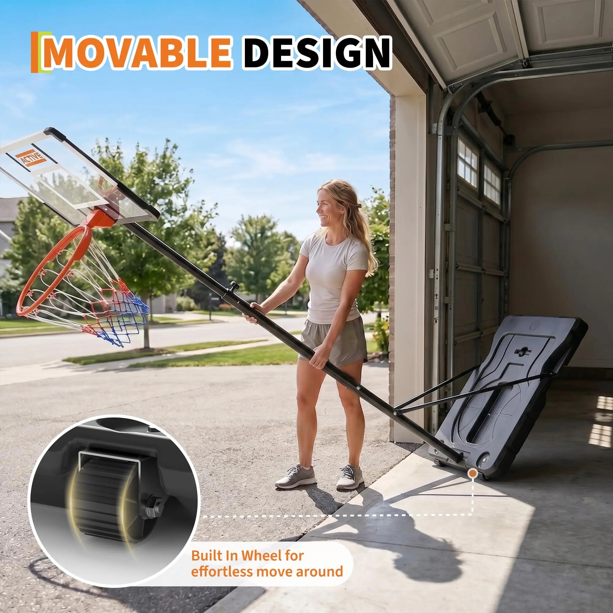 Portable Adjustable Basketball Hoop