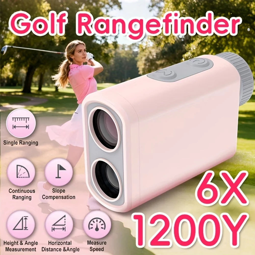 Pink Golf Rangefinder 1200 Yards with Slope