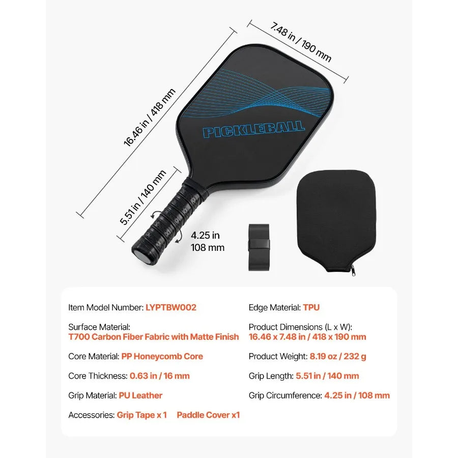 T700 Carbon Fiber Pickleball Paddle