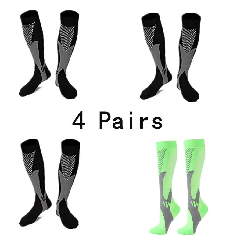 Pairs Men Compression Socks Football Soccer