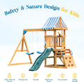 Wooden Swing Set with Dual Swings