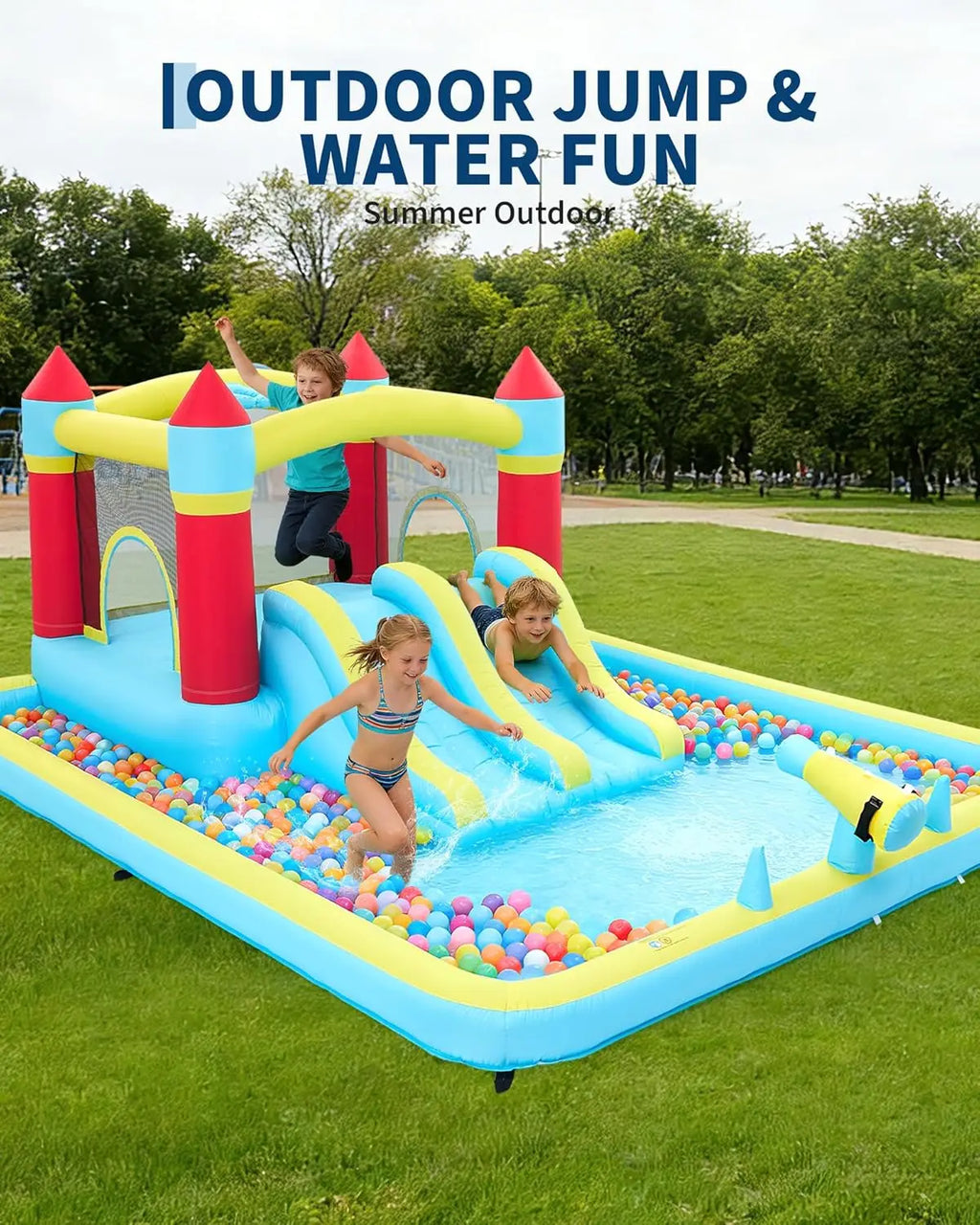 7-in-1 Blow up Water Slides for Backyard