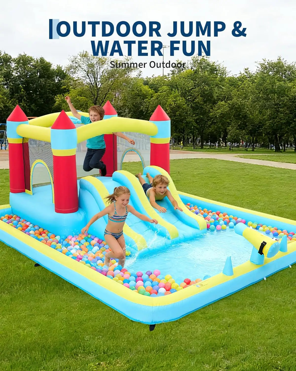 7-in-1 Blow up Water Slides for Backyard