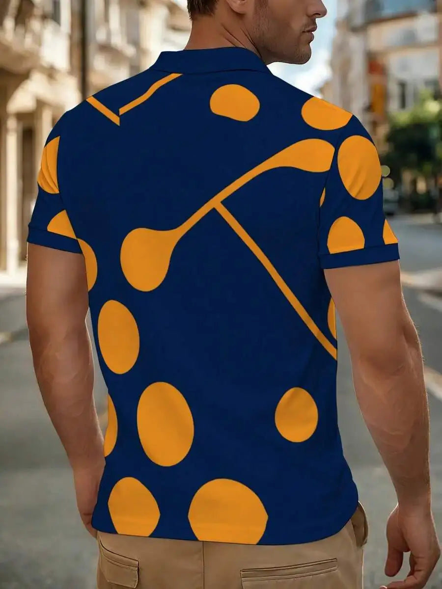Men's Large Polka Dots Polo Shirt