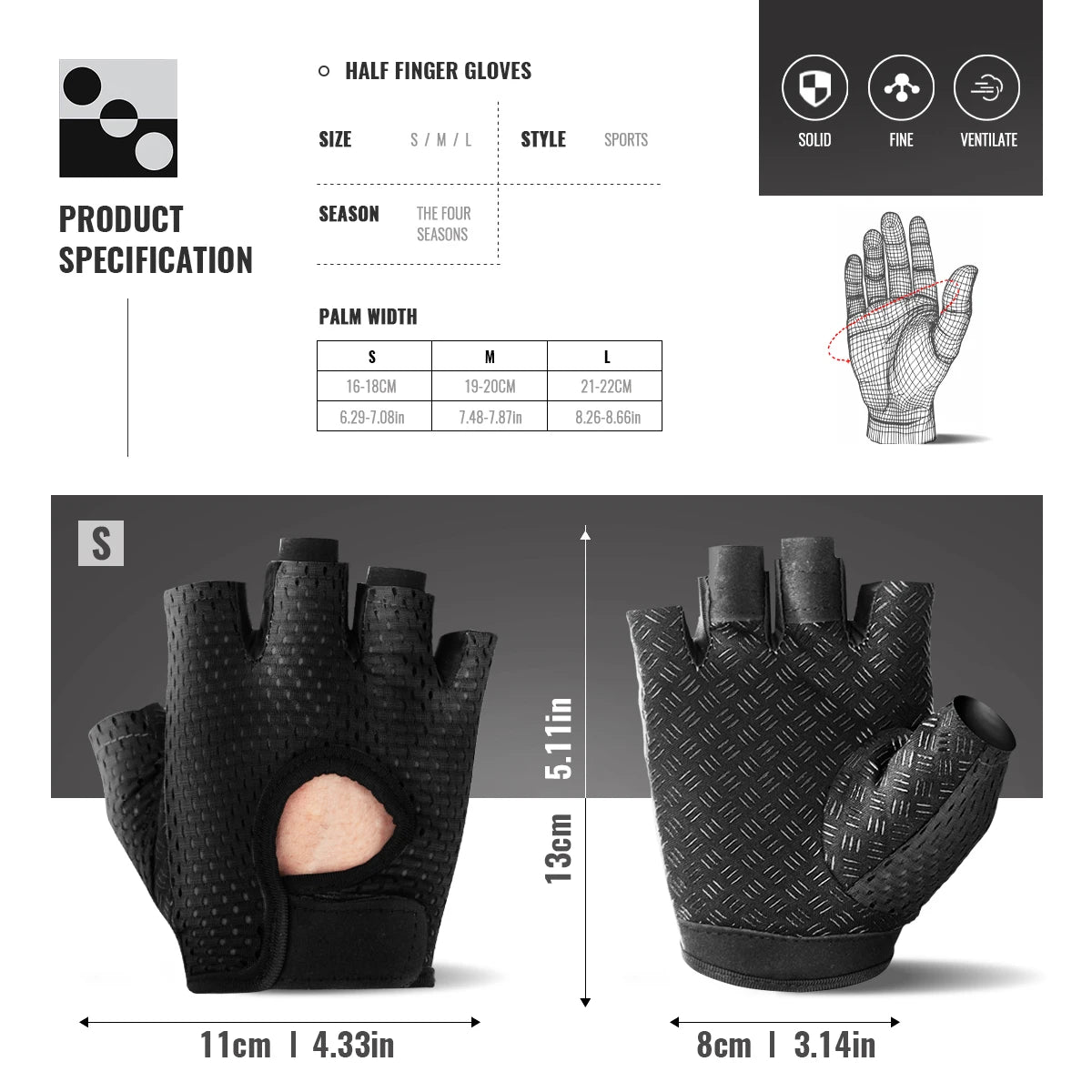 Womens Gym Fingerless Workout Gloves