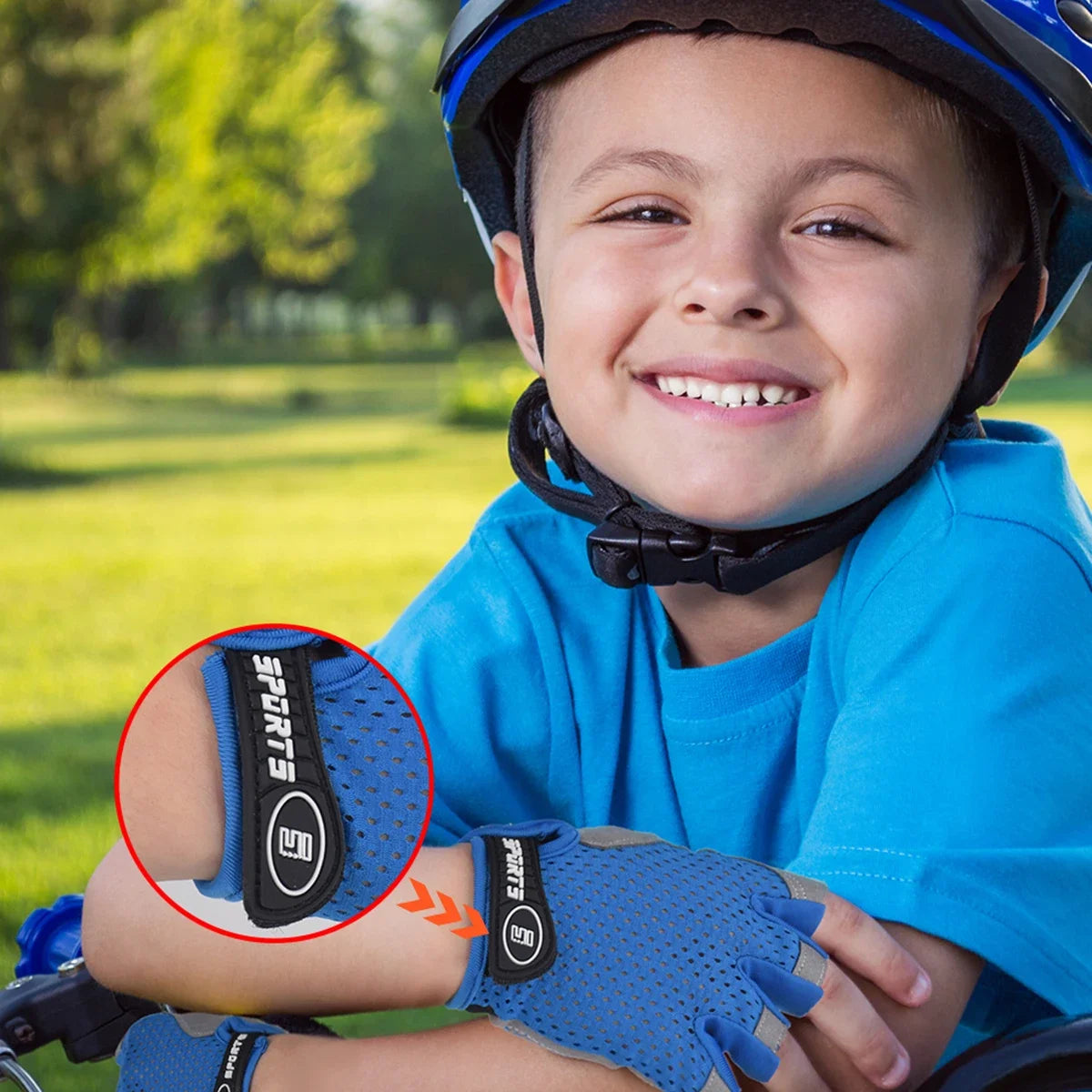 Outdoor Sports Cycling Half Finger Gloves For Boys Girls
