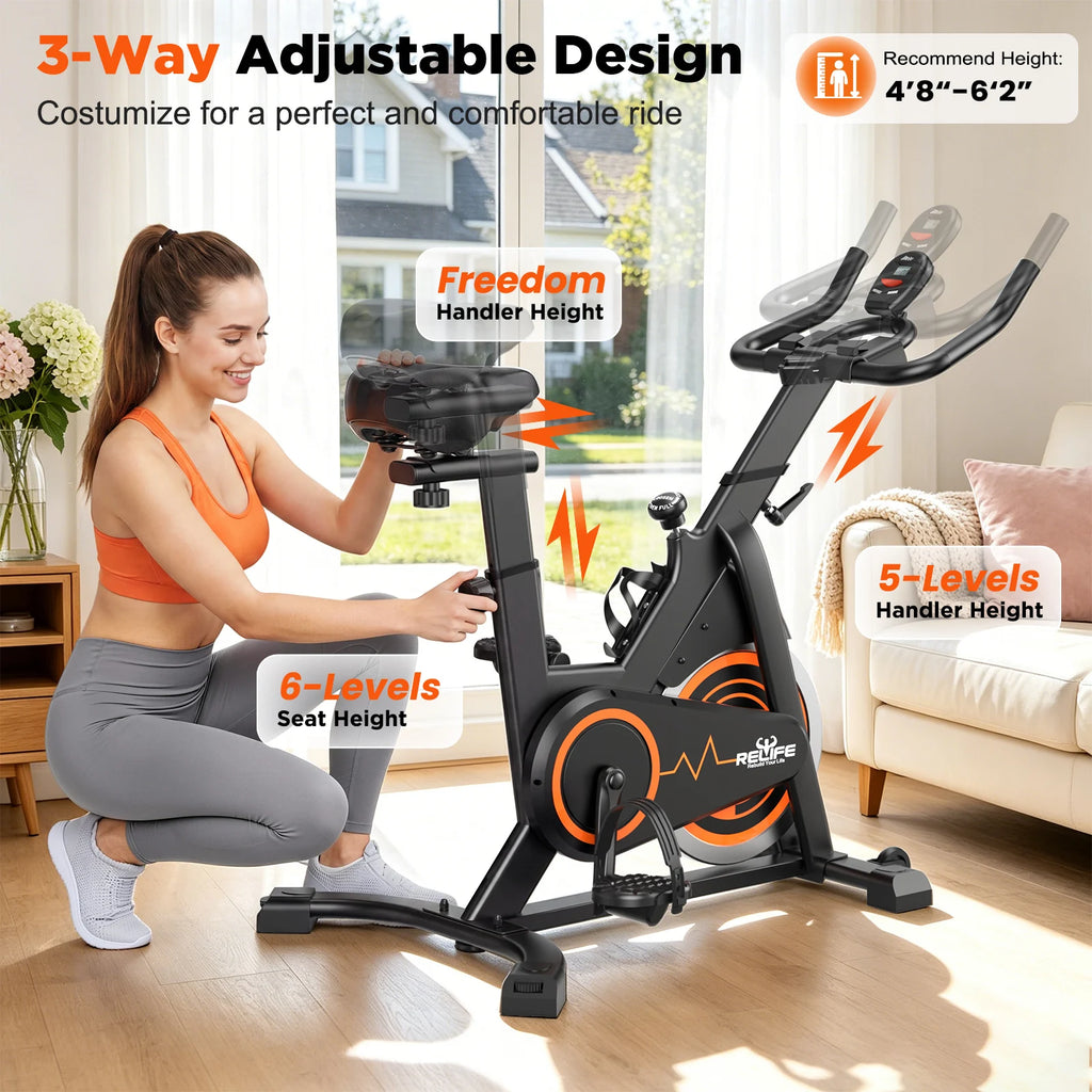 Stationary Exercise Bike Silent Belt Drive
