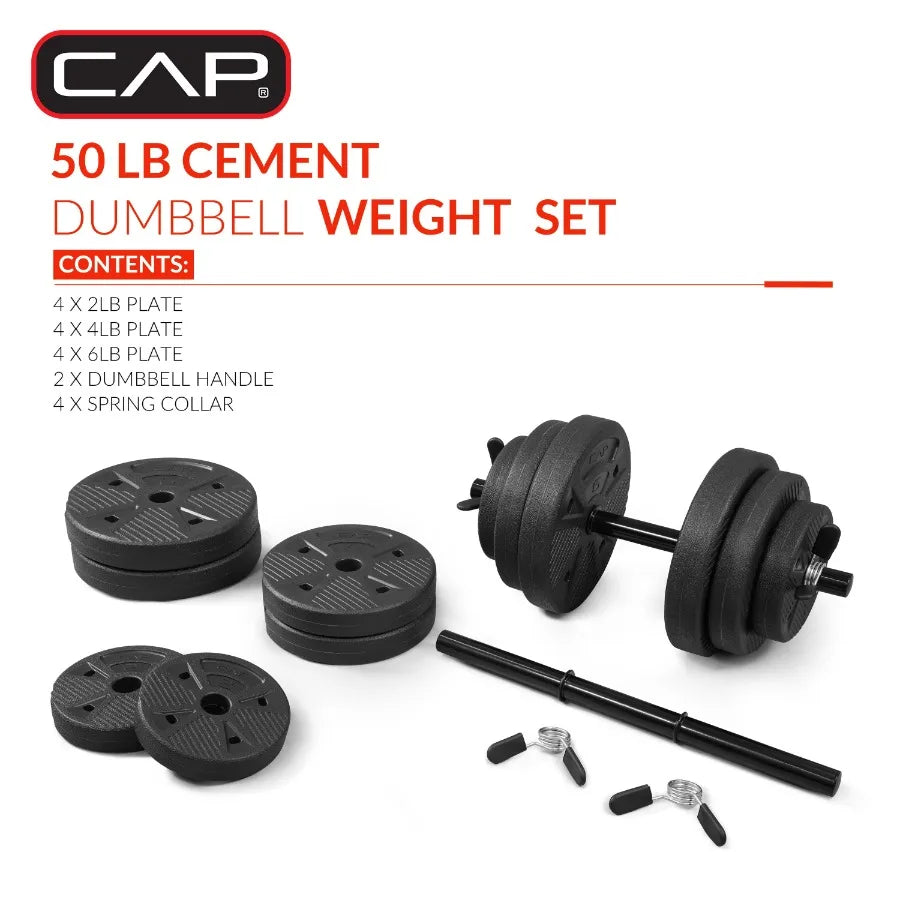 Barbell 50 lb Adjustable Vinyl Dumbbell Set