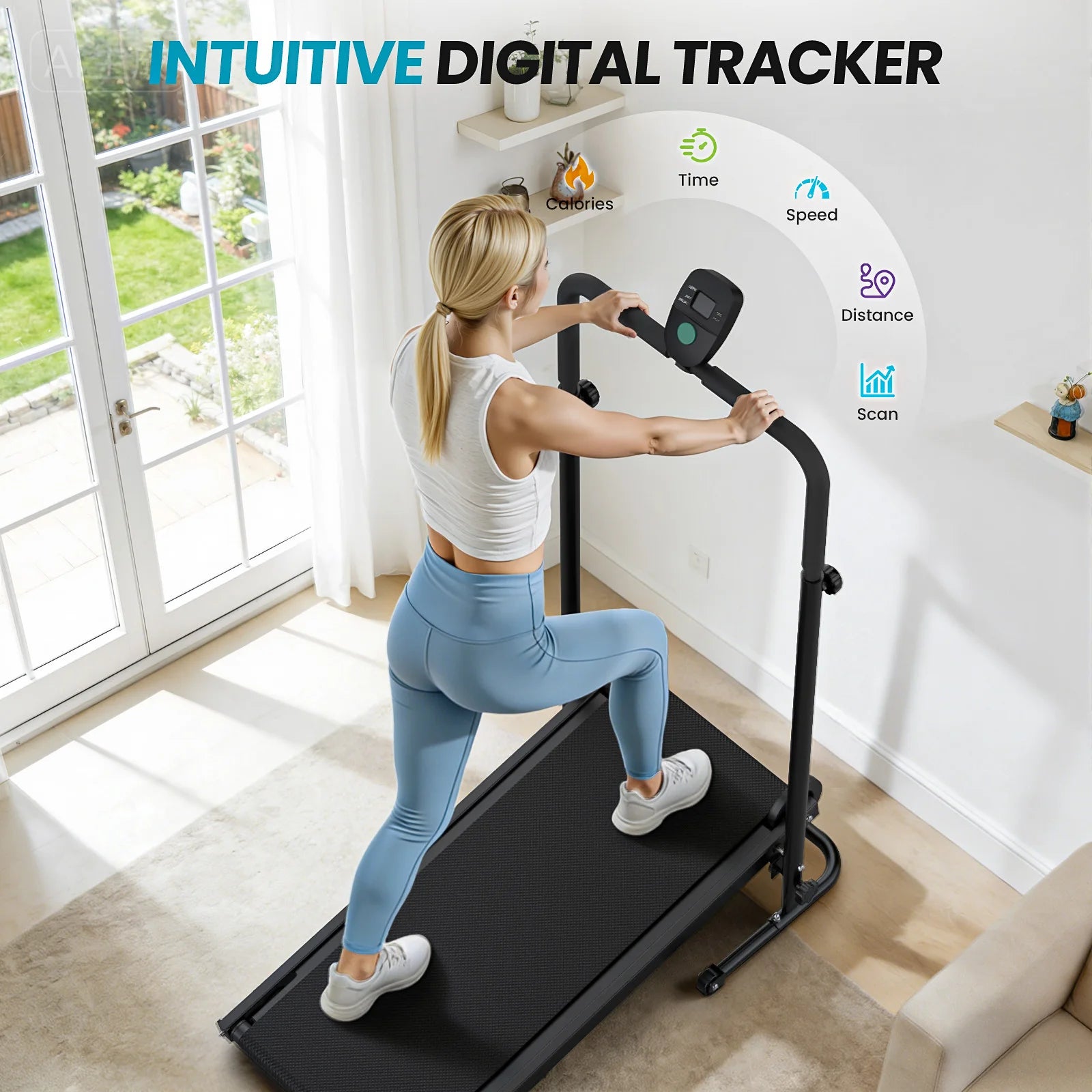 Non-Motorized Foldable Workout Treadmill