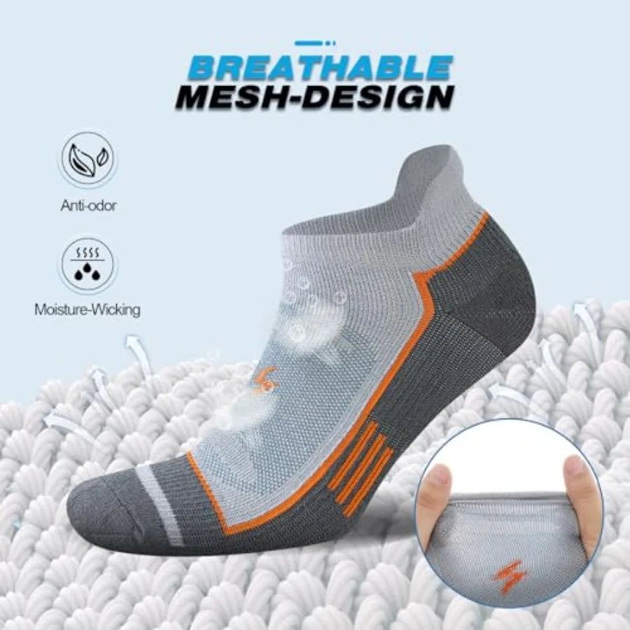 6 Pairs Men's Ankle Running Socks