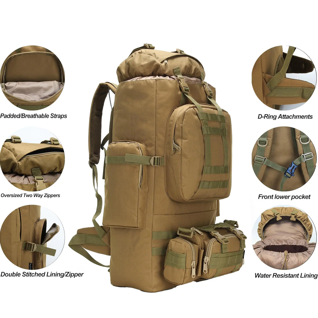 100L Hiking Backpack With Molle System