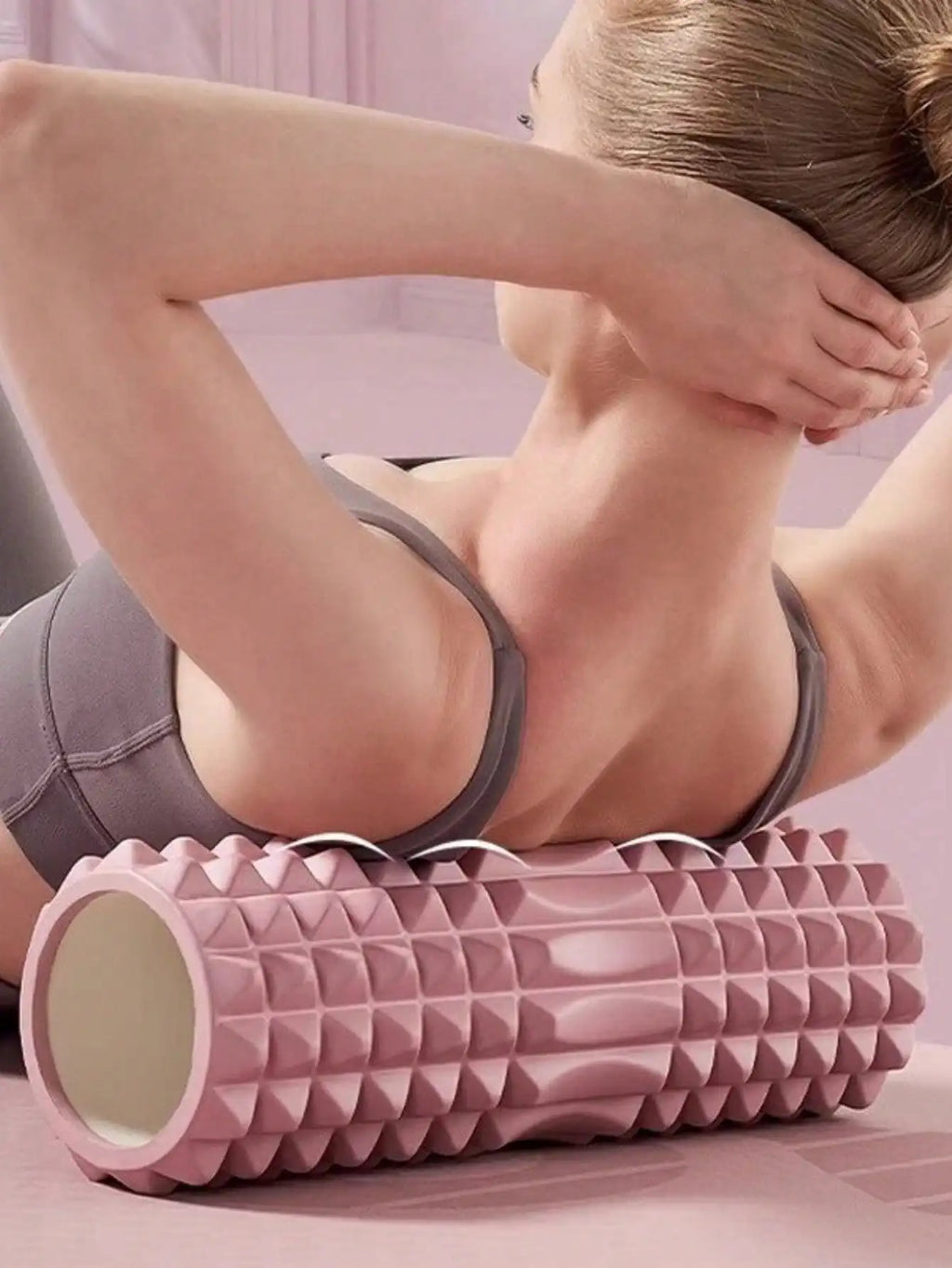1pc Pink Foam Yoga Massage Roller