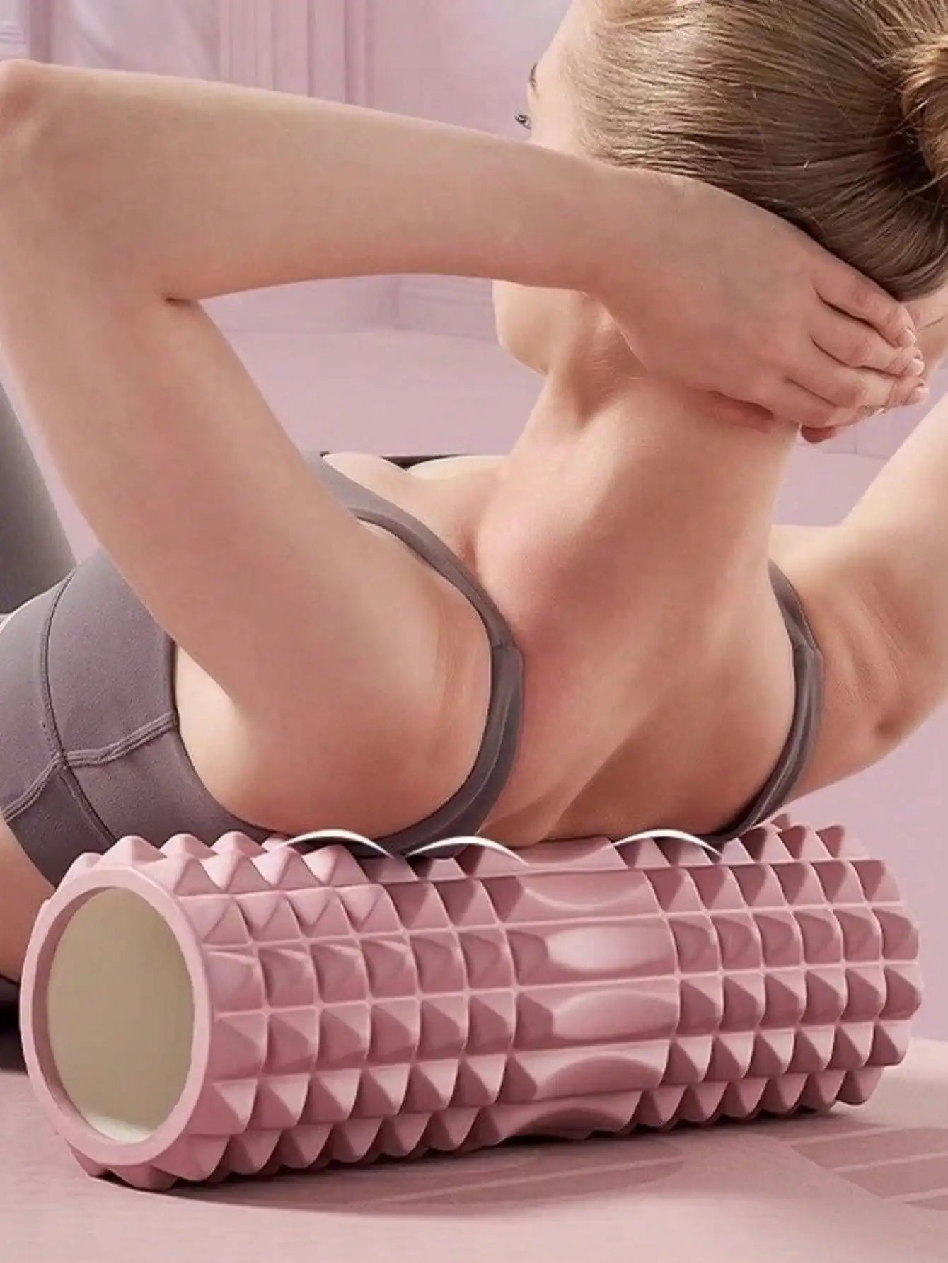 1pc Pink Foam Yoga Massage Roller