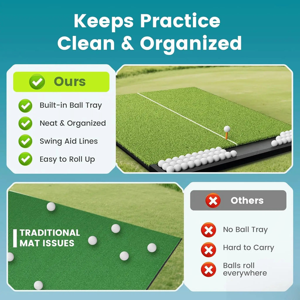 Hitting Mat with Ball Tray, 5x4 / 6x4 ft