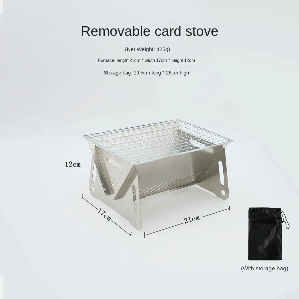 Folding Stainless Steel Charcoal Grill