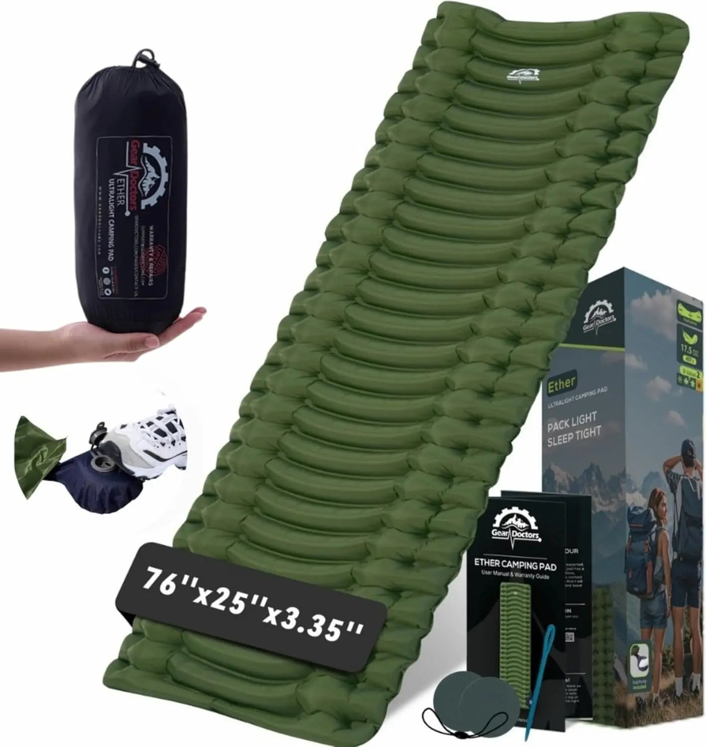 17.5oz Ultralight Camping Sleeping Pad