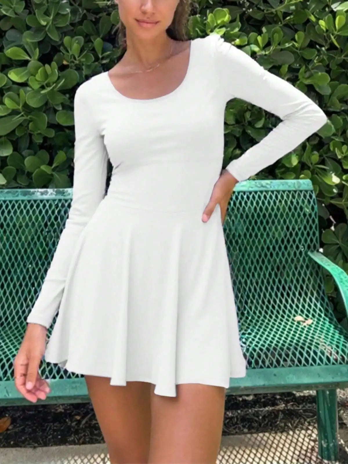 Women Slim High Stretch Tennis Dress LS